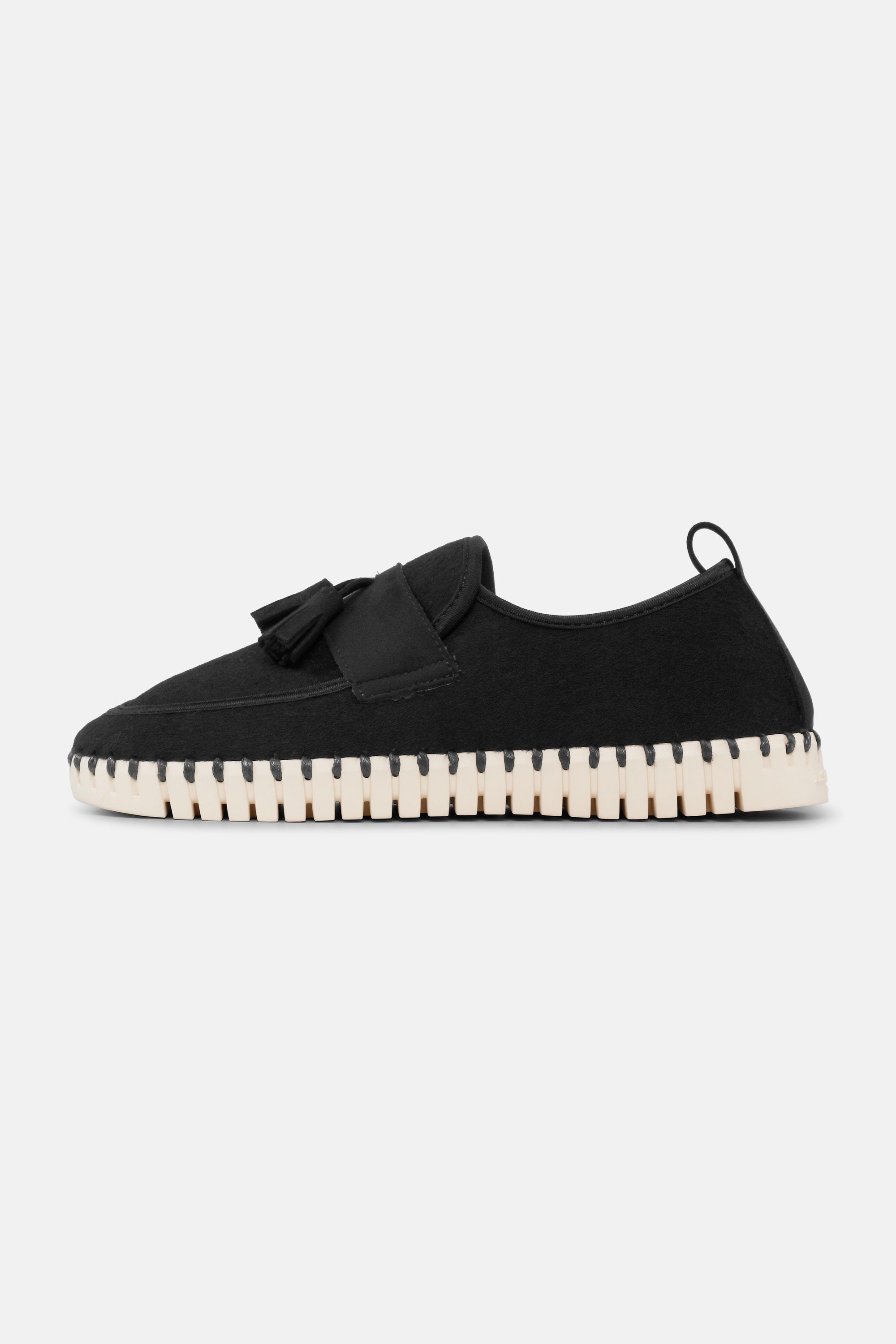 Tulip Wool Loafer - Black Pearled Ivory